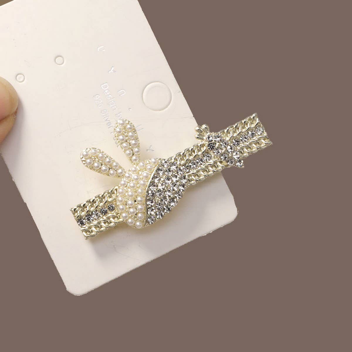 RHINESTONE CUTE RABBIT CARROT DUCKBILL HAIRPIN