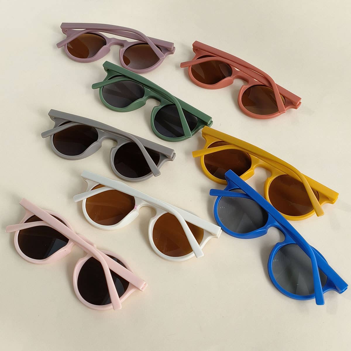 CANDY COLORED ROUND TRENDY SUNGLASSES_CWASG057