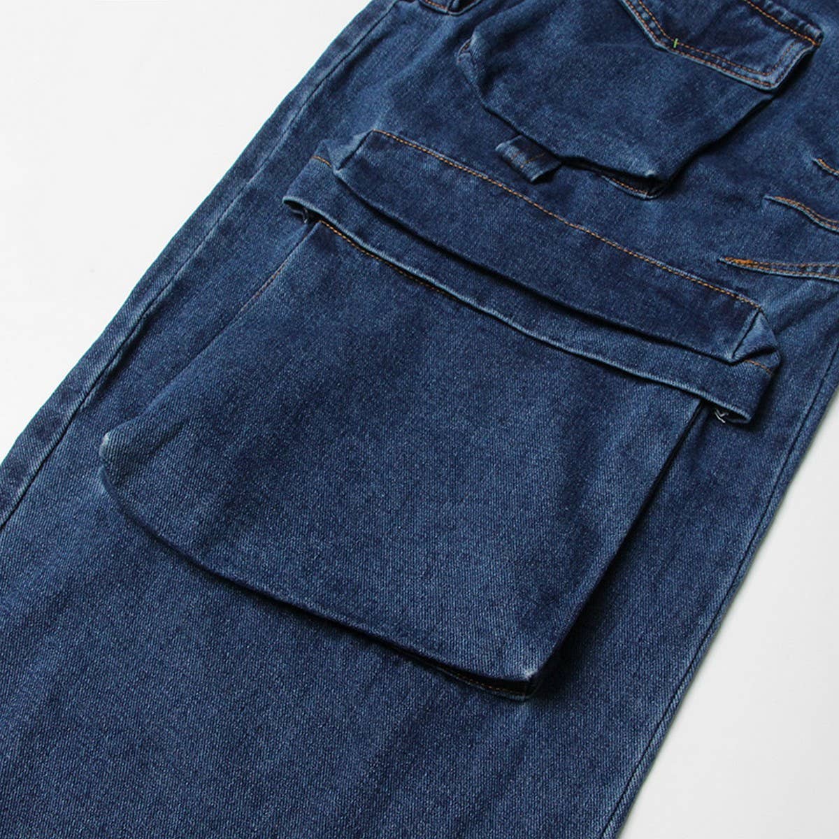 MULTI POCKET LOOSE WIDE LEG CARGO PANTS JEANS