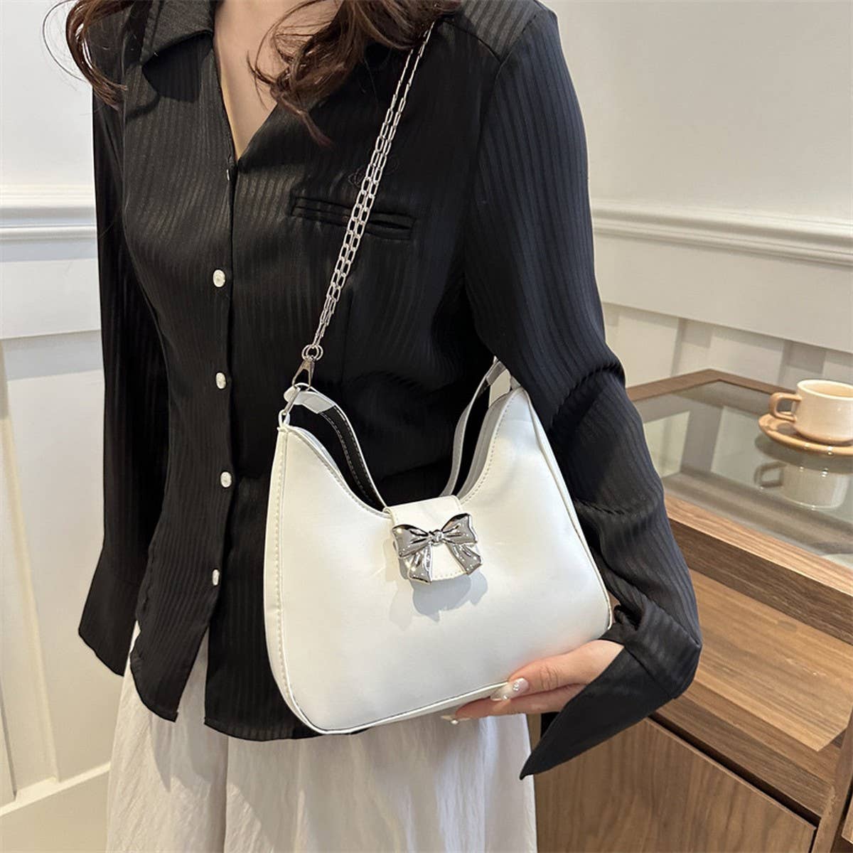 FASHIONABLE CUTE SWEET BOW UNDERARM BAG_CWAB3301