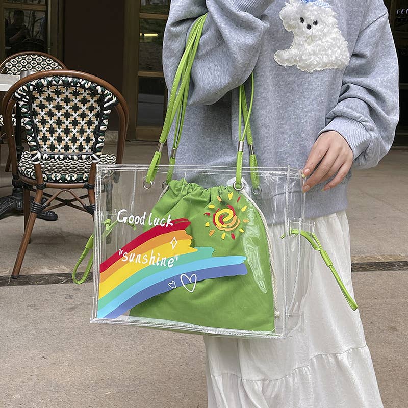 Fashionable pvc transparent jelly tote bag