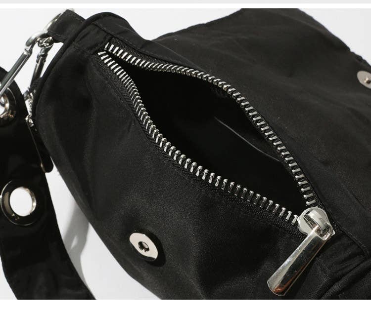 Retro double-button Oxford fabric square bag