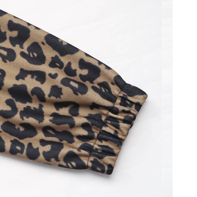 Fashionable long-sleeved leopard print jacket