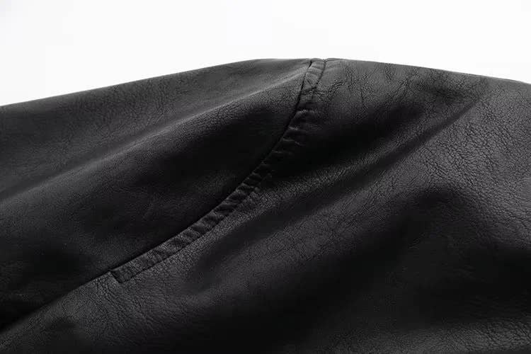 Stand-up collar motorcycle pilot leather jacket