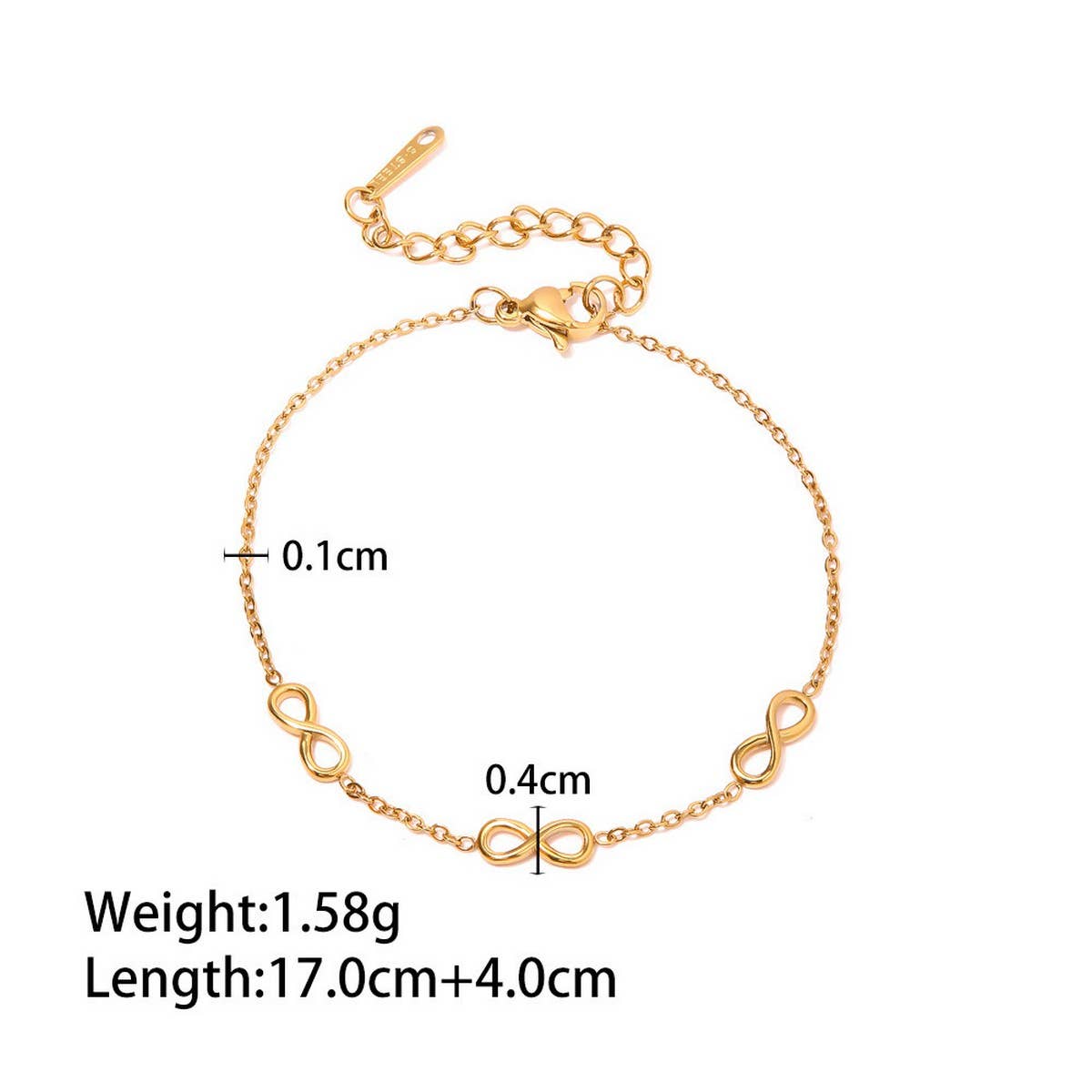 Zircon & Pearl Chain Bracelet in Stainless Steel_CWAJE4658