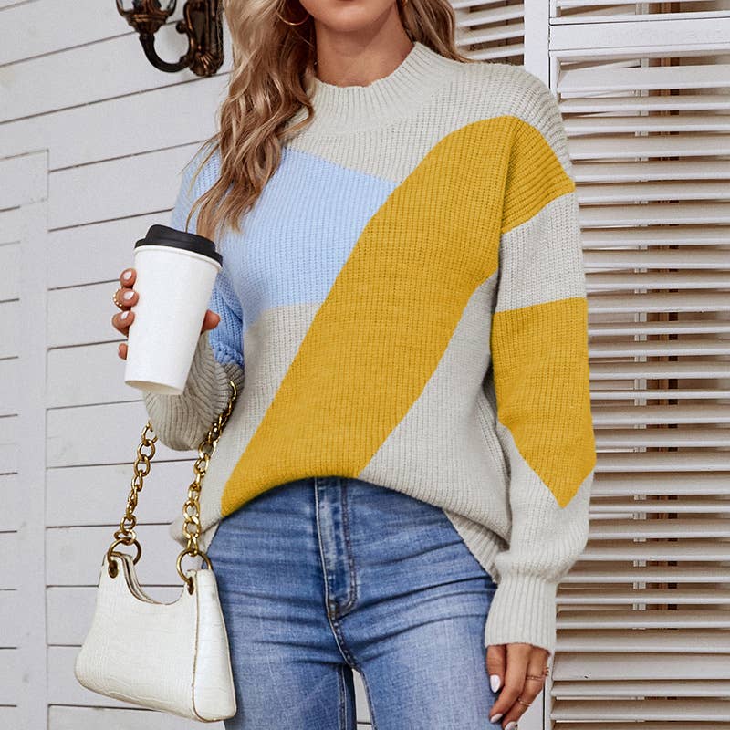 SEMI-TURTLENECK PULLOVER SWEATER