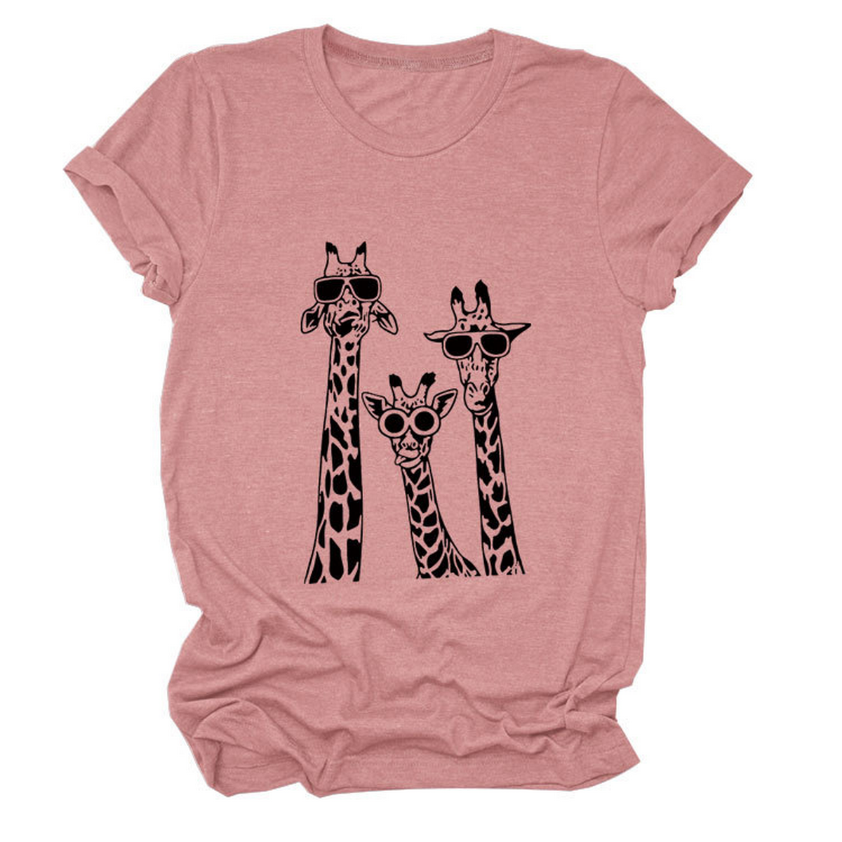 Women's Giraffe Print Casual Summer T-Shirt