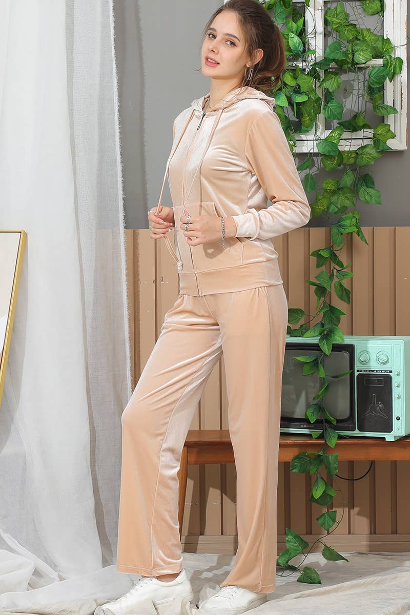 CWOHOL443_LONG SLEEVE ZIP UP HOODIE JACKET WITH SIDE POCKETS