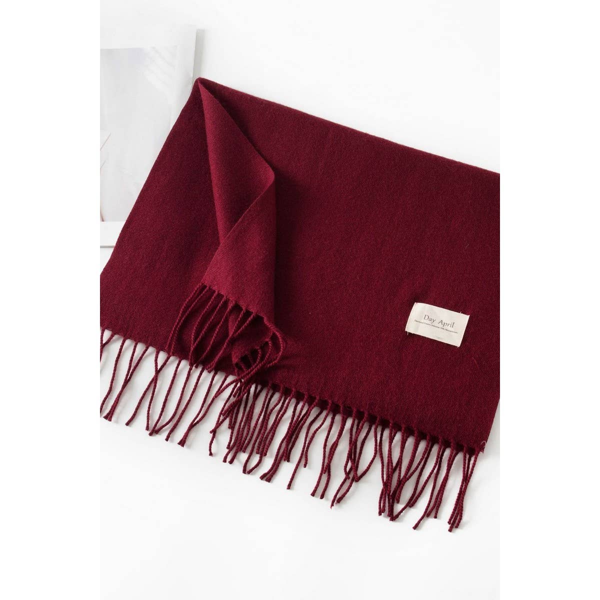 CWASC1482_SOLID COLOR MEDIUM-LENGTH WARM SCARF SHAWL NECK