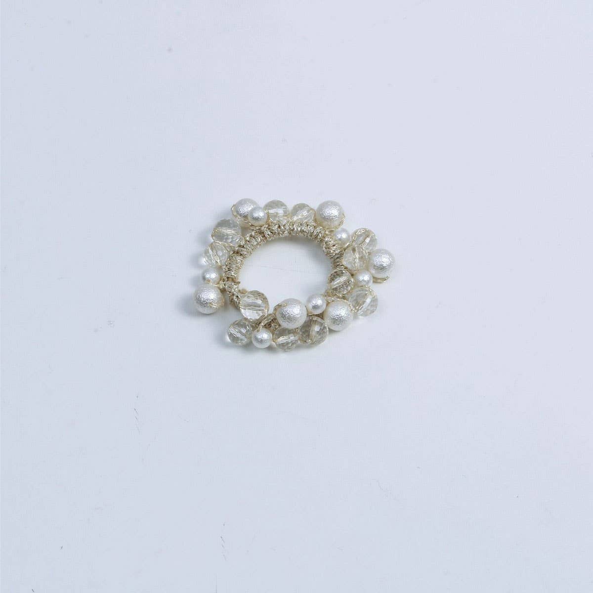 Simple Cute Hair Tie Sweet Wrinkled Pearl Elastic_CWAHA6772