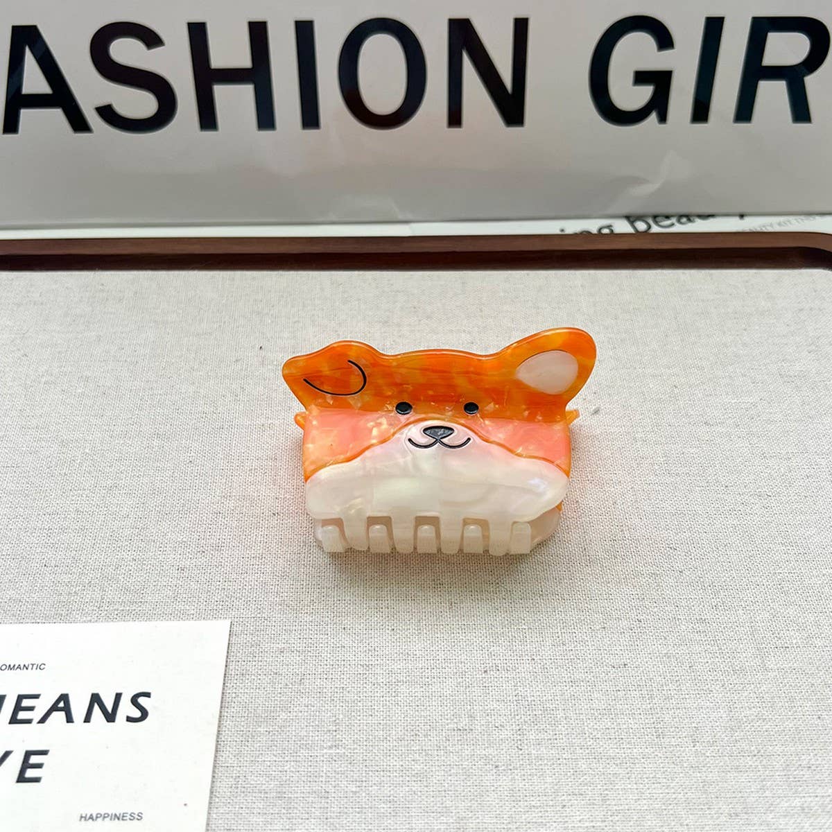 Cute Yellow Dog Acetate Hair Claw Clip