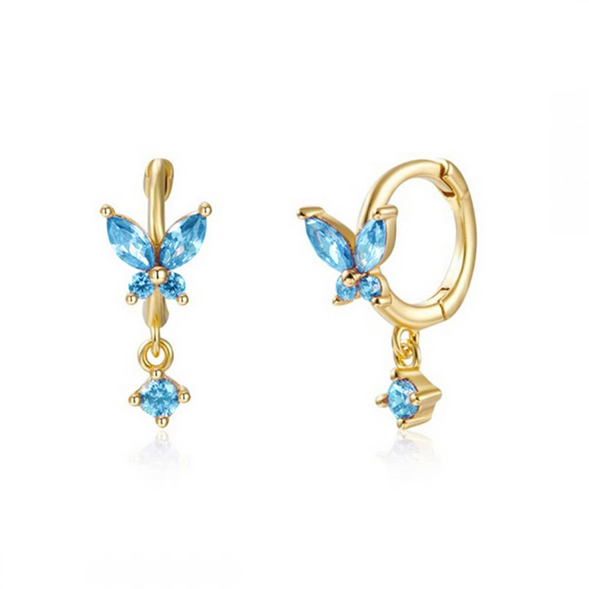 MULTICOLOR BUTTERFLY SIMPLE TEMPERAMENT EARRINGS