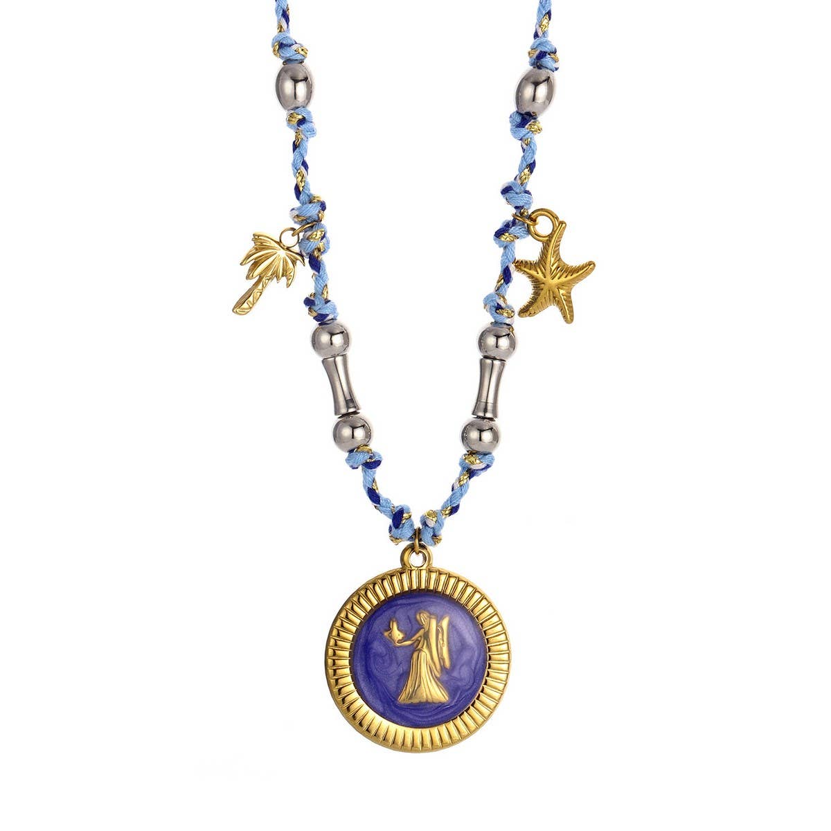 Handmade Zodiac Necklace with Enamel Charms