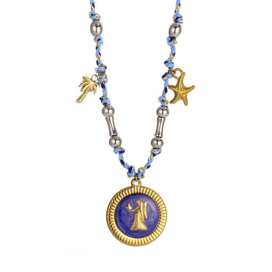 Handmade Zodiac Necklace with Enamel Charms