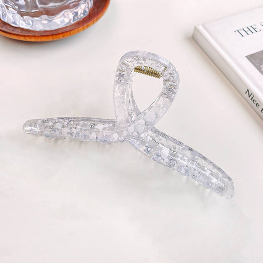 Hollowed-out retro ink dot clipper hair clips