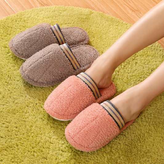 SOLID COLOR COUPLE INDOOR NON-SLIP COTTON SLIPPERS_CWSHS0780