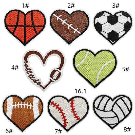 FOOTBALL BADGE HEART ACCESSORY PATCH