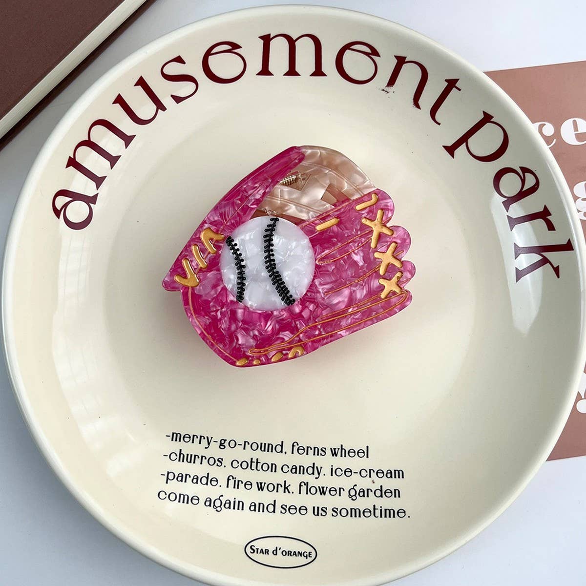 Creative Baseball Acetate Claw Clip ? Cute & Fun