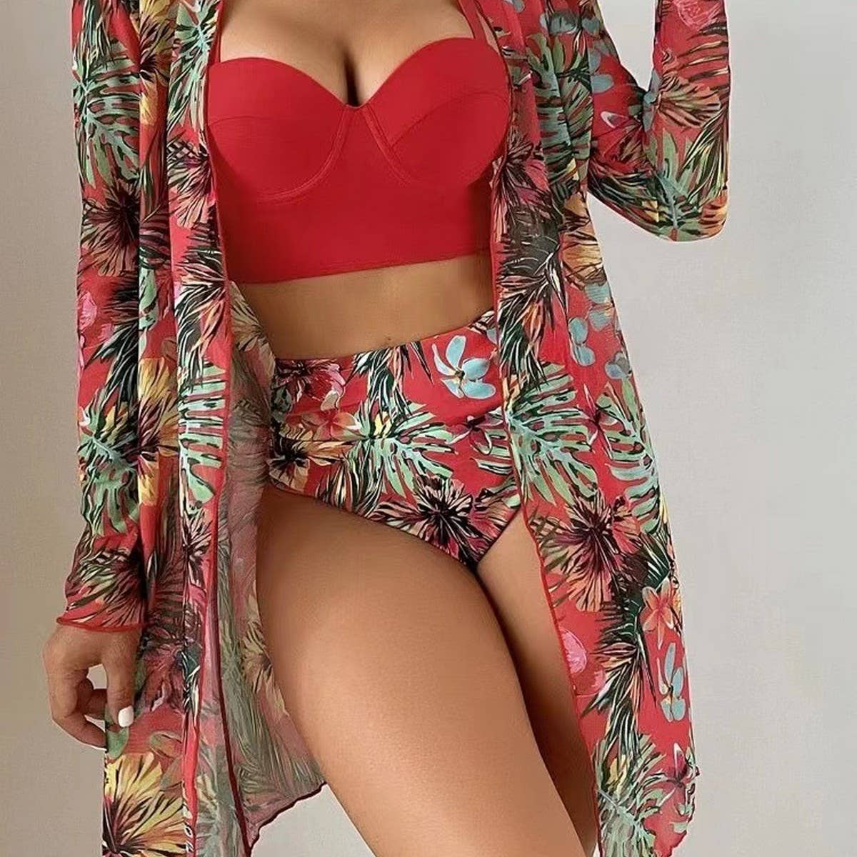 SEXY SWIM COVER UP MULTICOLOR PRINTING BIKINI