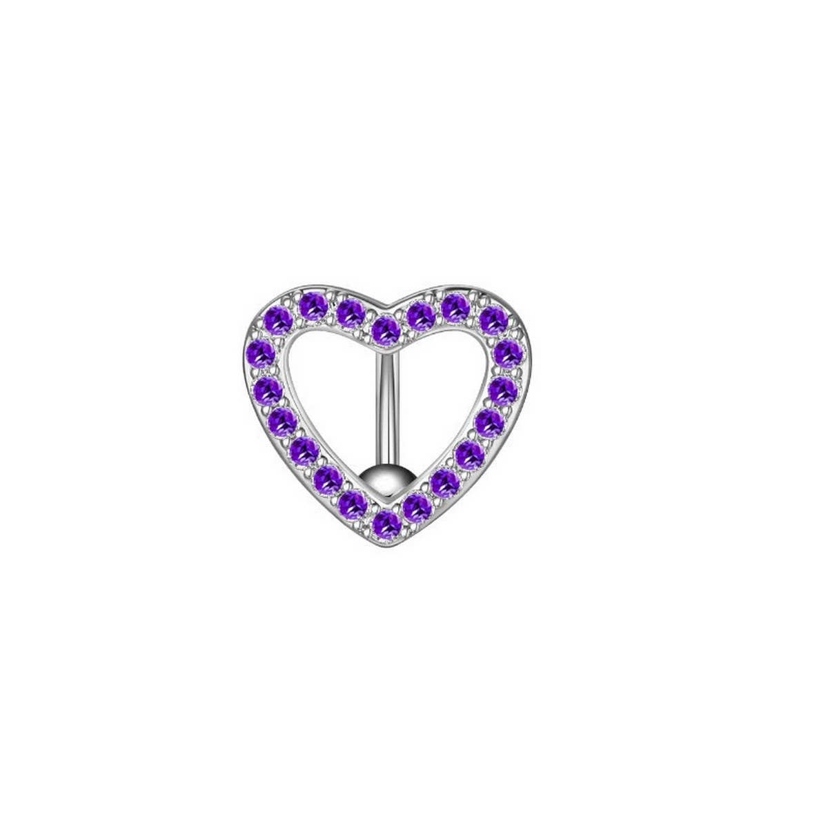 Bow Heart CZ Belly Button Ring ??New Design_CWMM9183