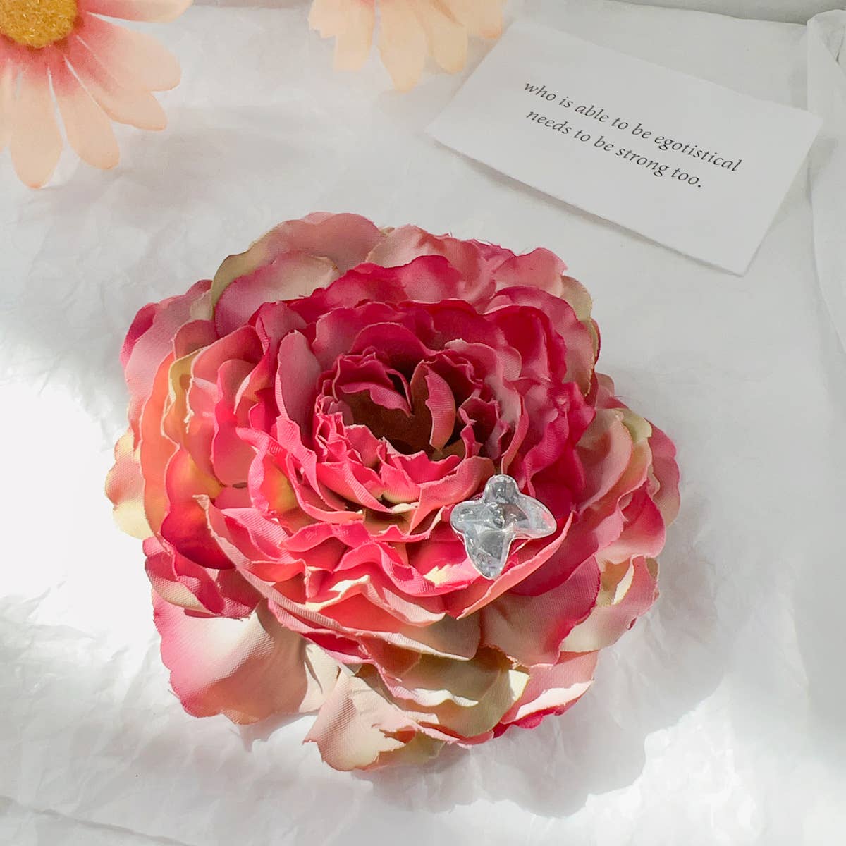 Simulated flower plastic rose hairpin