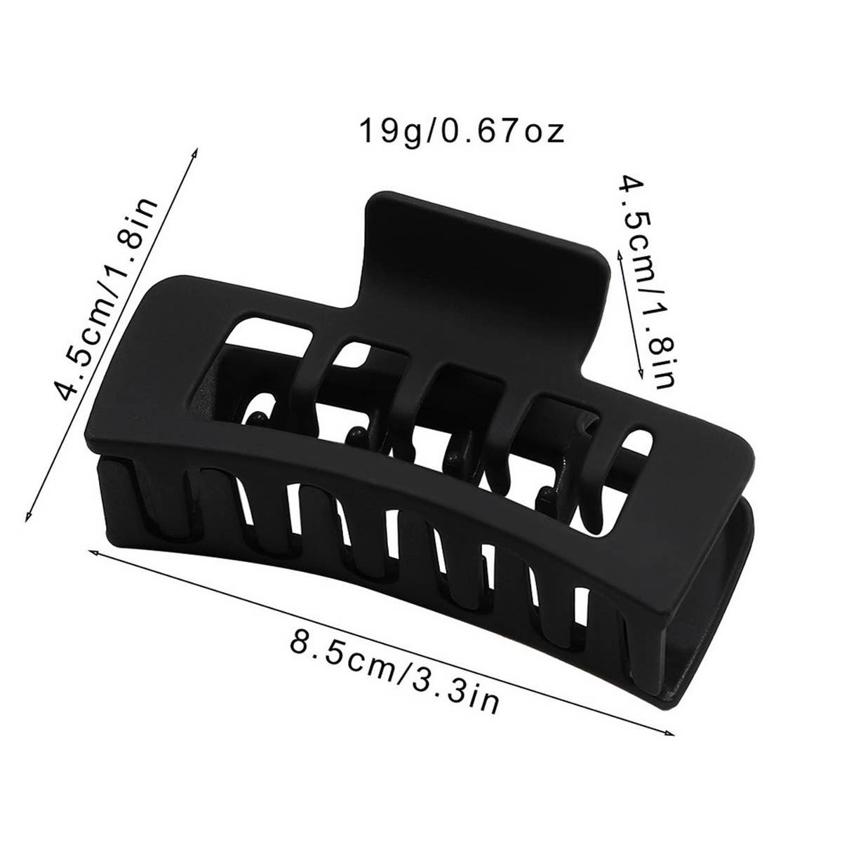 Matte Square Hair Claw - Minimalist Shark Clip