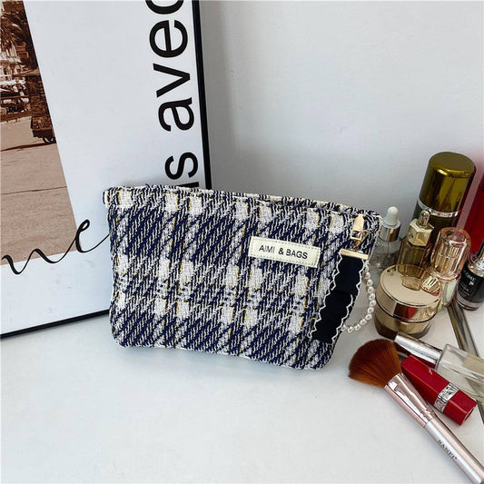 WOMEN'S STRIPED WOOLEN STORAGE COSMETIC BAG_CWAB4380