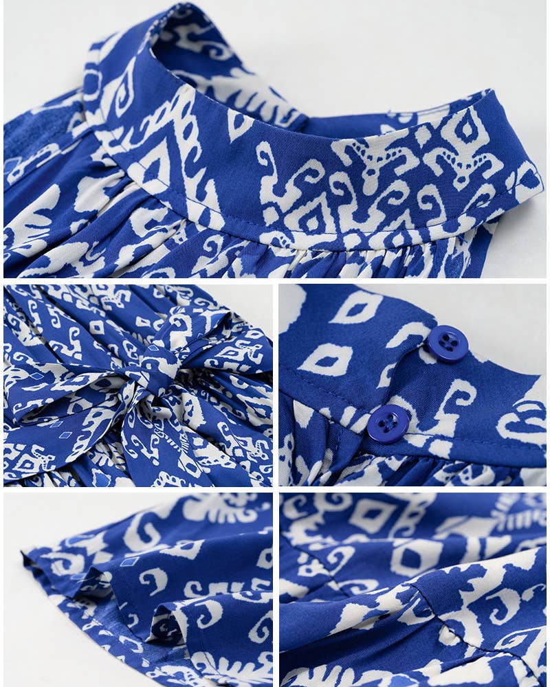 ELEGANT SLEEVELESS PRINTED DRESS