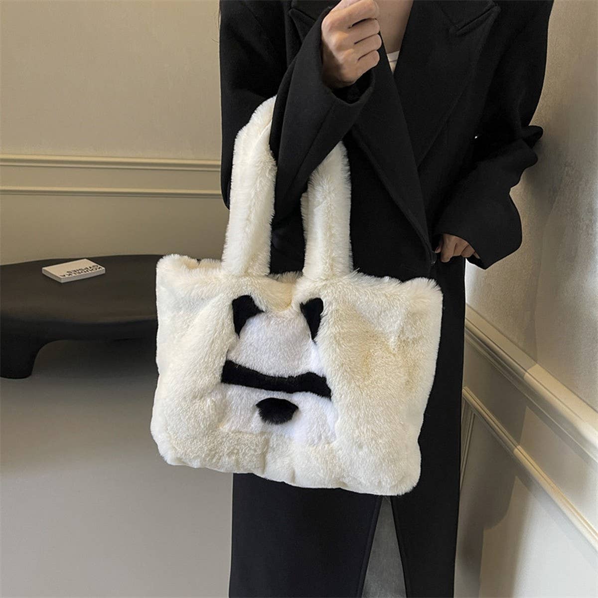 WINTER CUTE CASUAL HANDBAG SHOULDER PLUSH BAG_CWAB3939