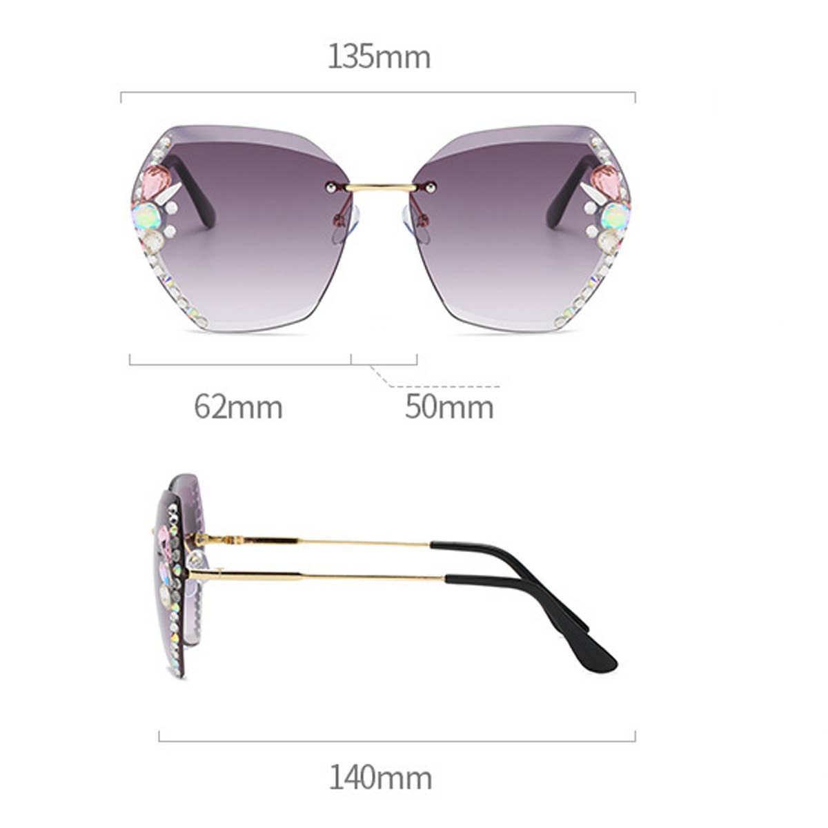 WOMEN FASHION RHINESTONE SUNGLASSES
