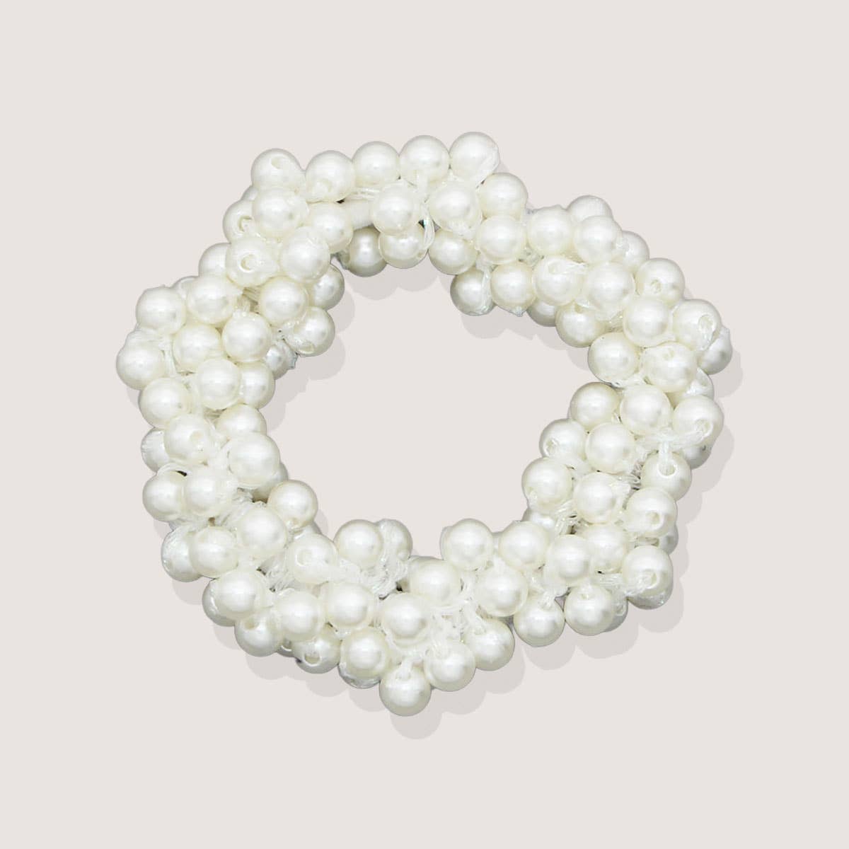 Beaded Faux Pearl Hair Tie Bracelet for Women_CWAHA0129