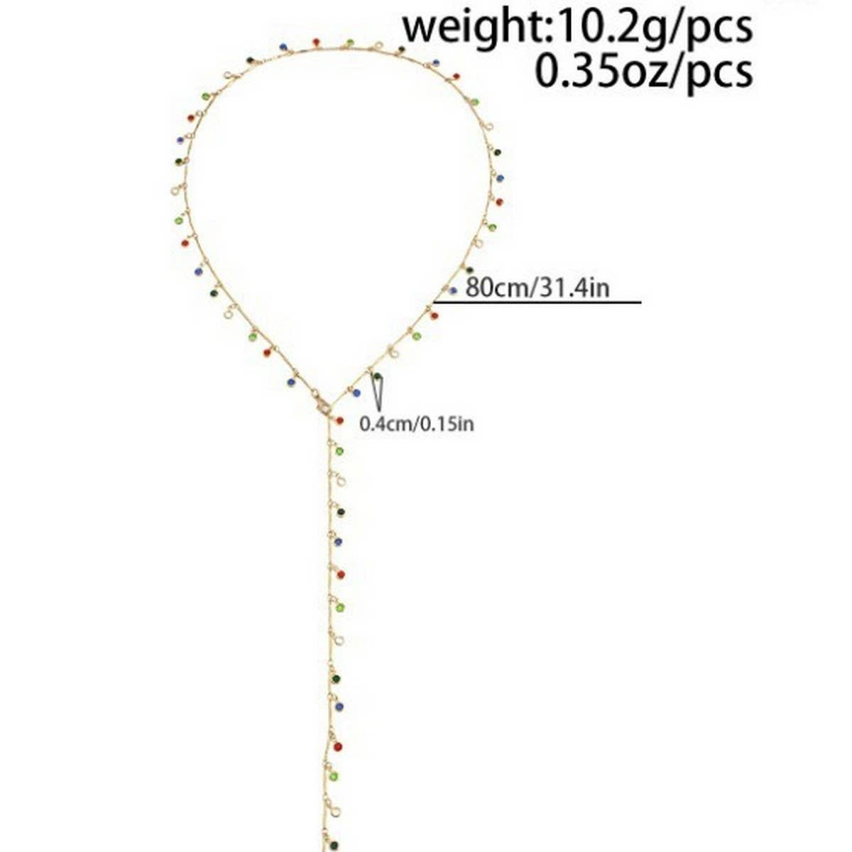 FASHIONABLE COLORFUL CRYSTAL Y-SHAPED NECKLACE