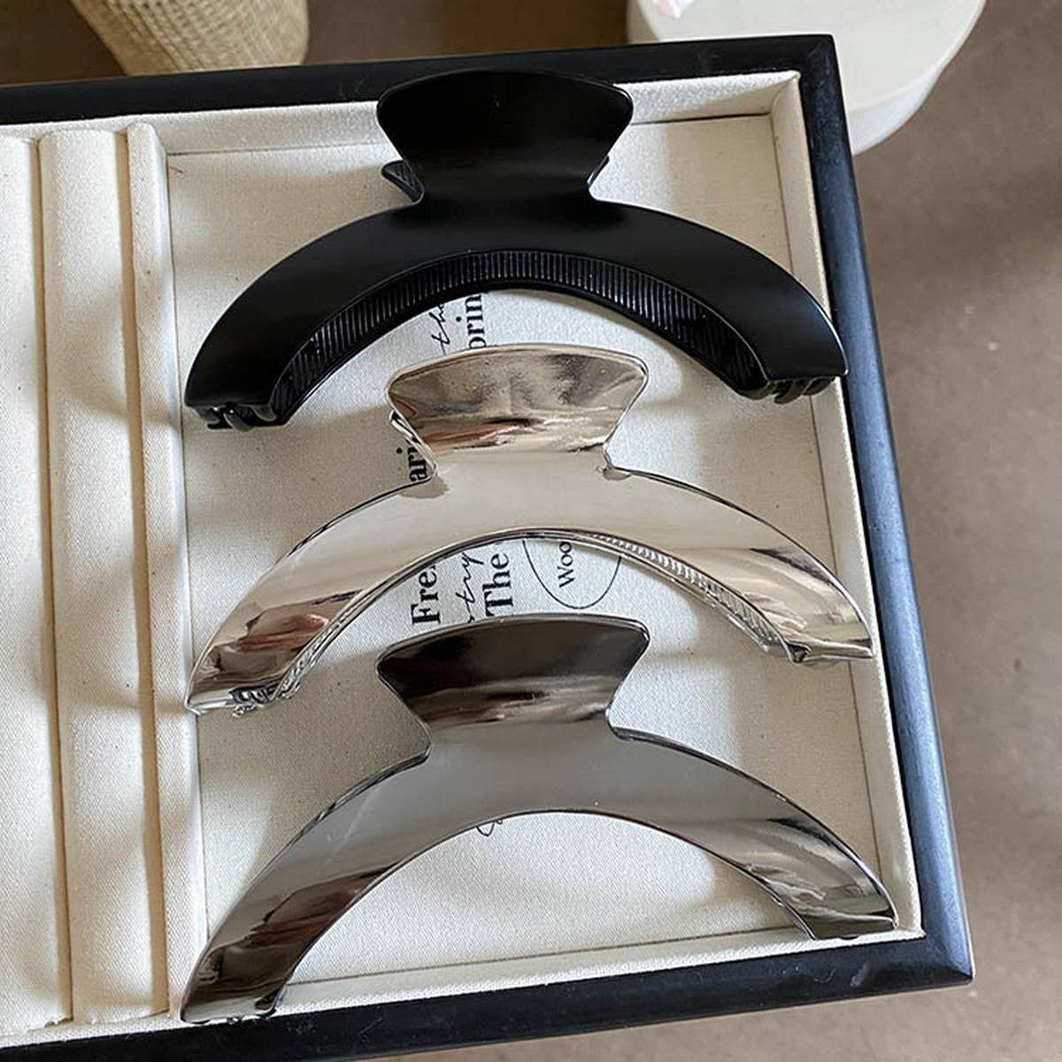 Minimalist Arch Metal Hair Claw,Elegant Shark Clip_CWAHA1280