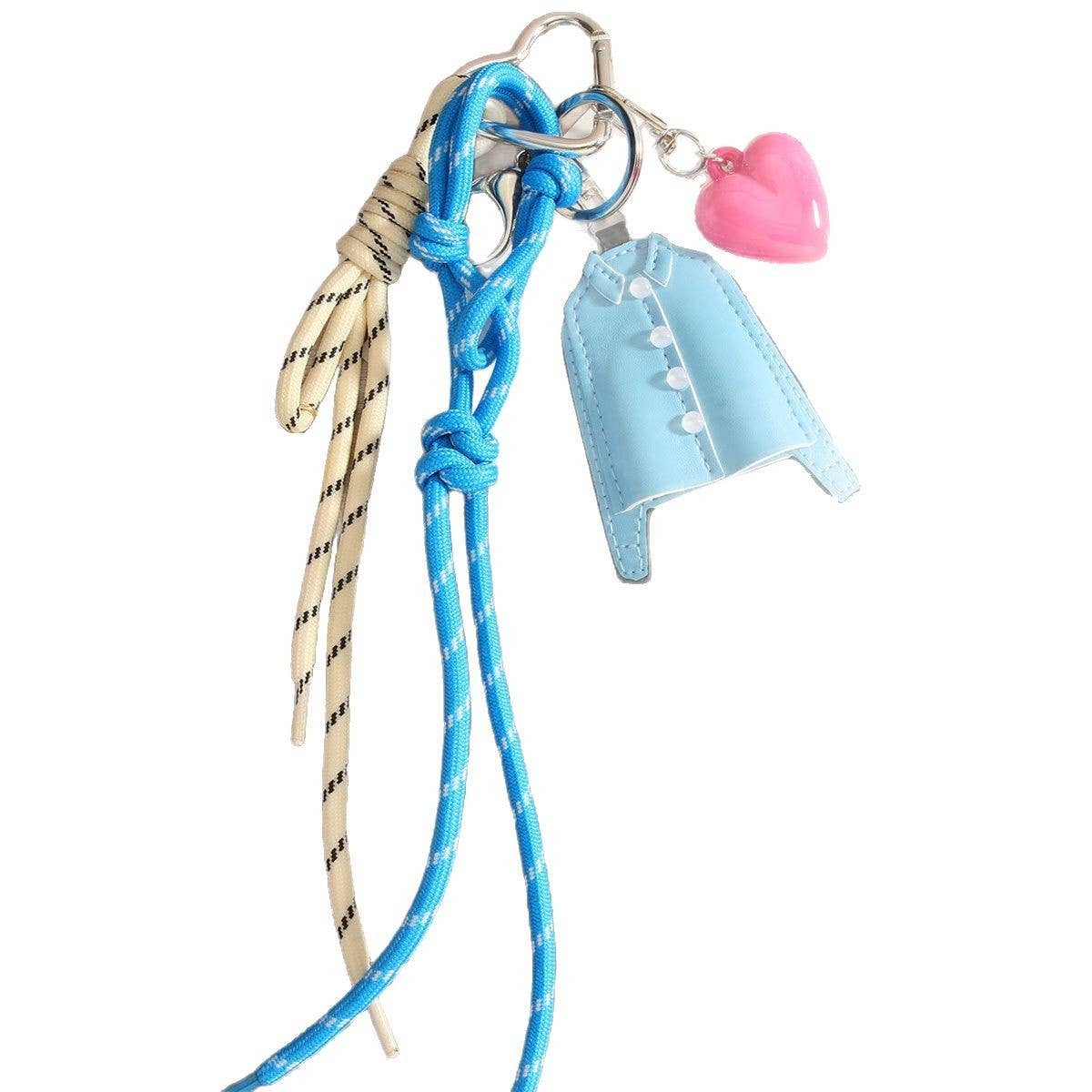 Quirky PU Shirt Keychain with Heart Detail_CWMM7634