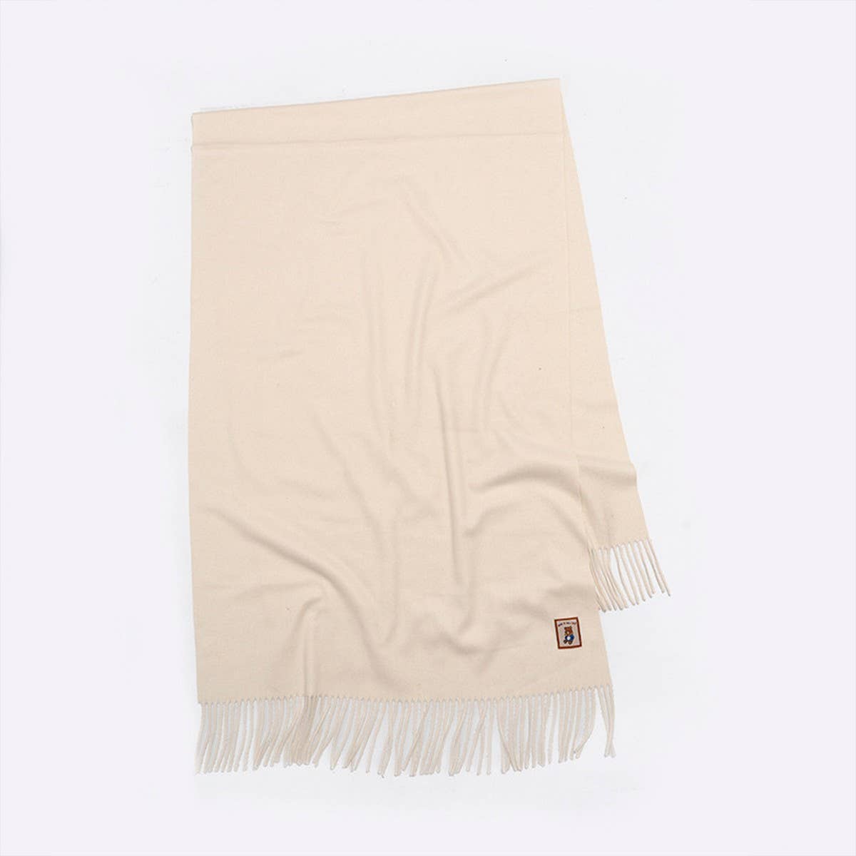 Wool Blend Solid Scarf-Soft Thick Bear Label Wrap_CWASC2338