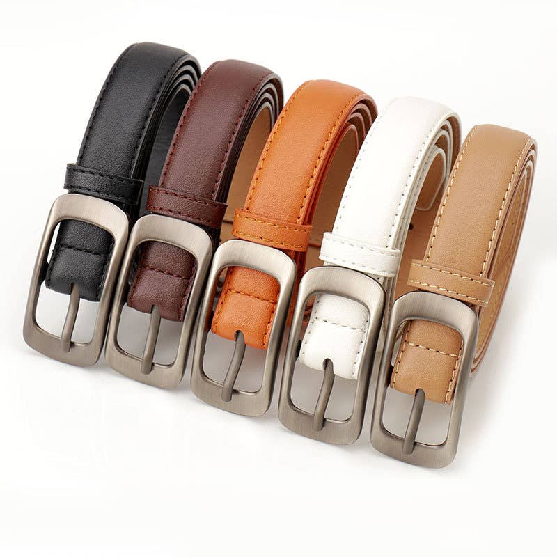 Simple casual versatile pin buckle women's belt