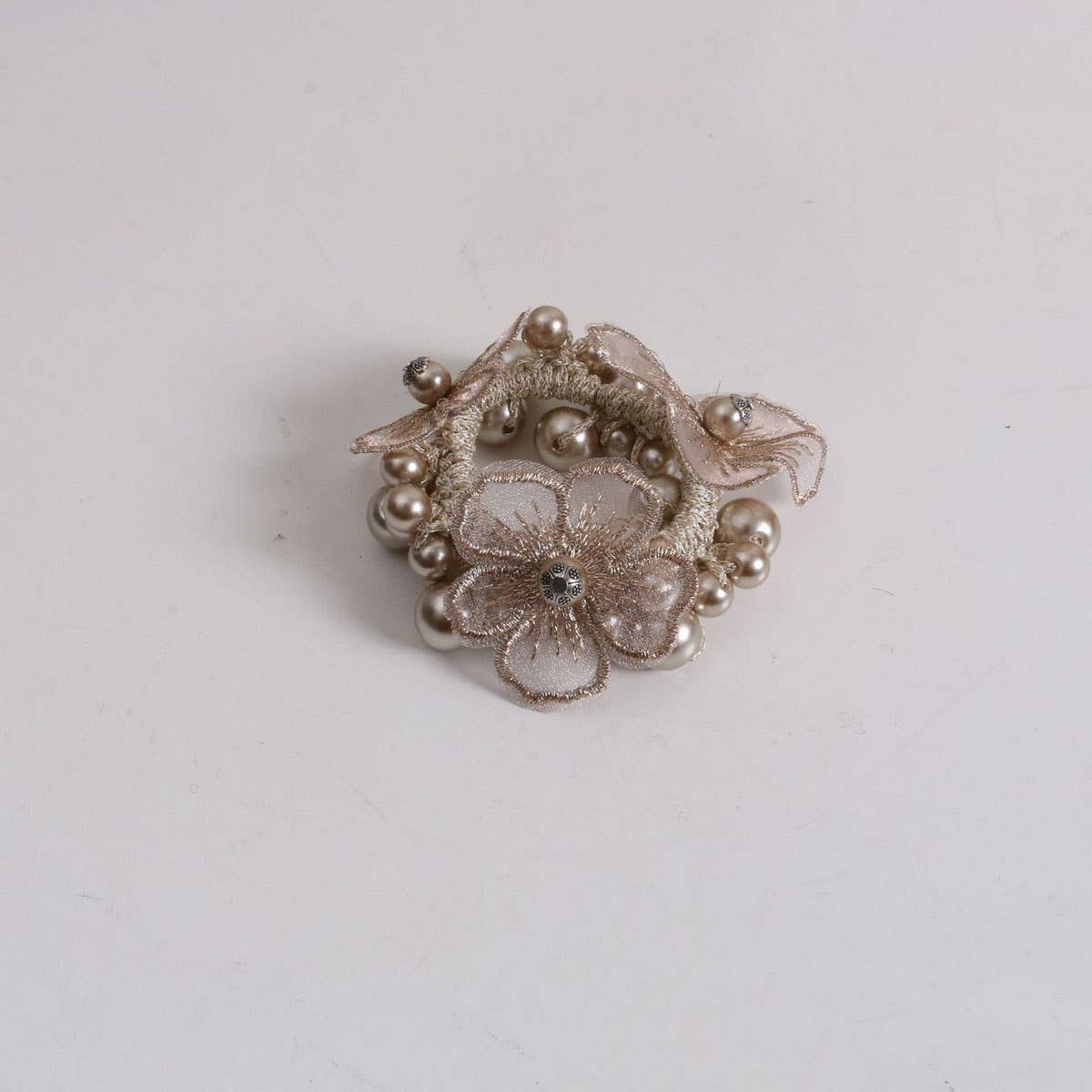Boho Pearl Flower Hair Tie Elegant Fairy Style_CWAHA6781