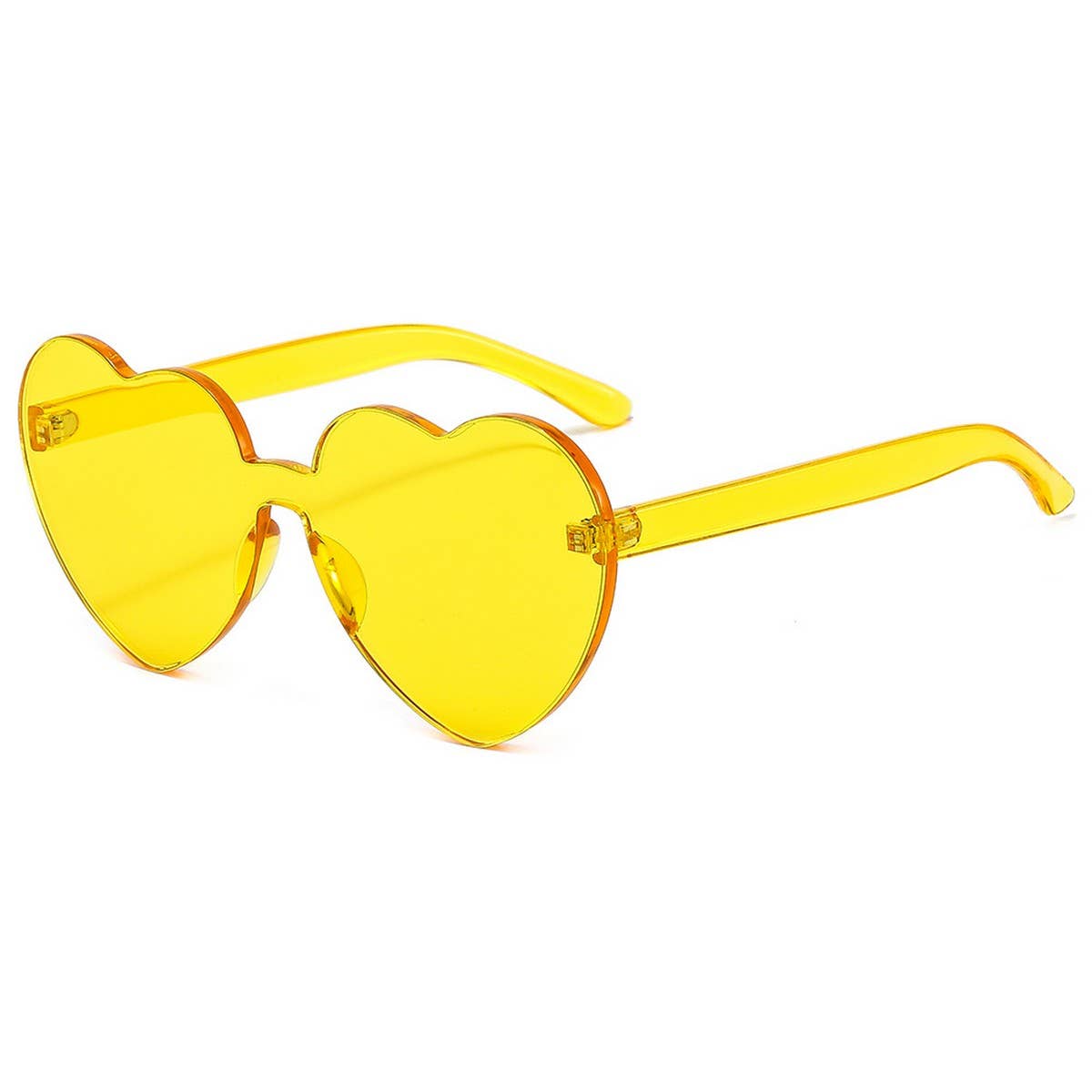 Frameless Heart Jelly Color Thick Sunglasses