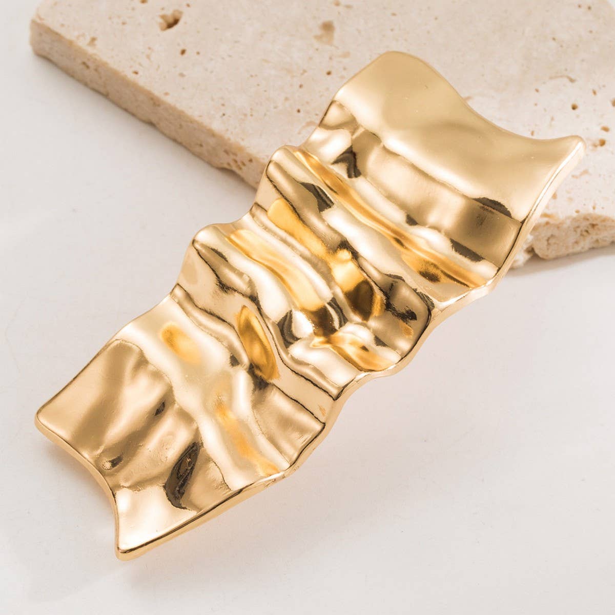 Wrinkled Metal Hair Clip ??Elegant Low Ponytail_CWMM8539