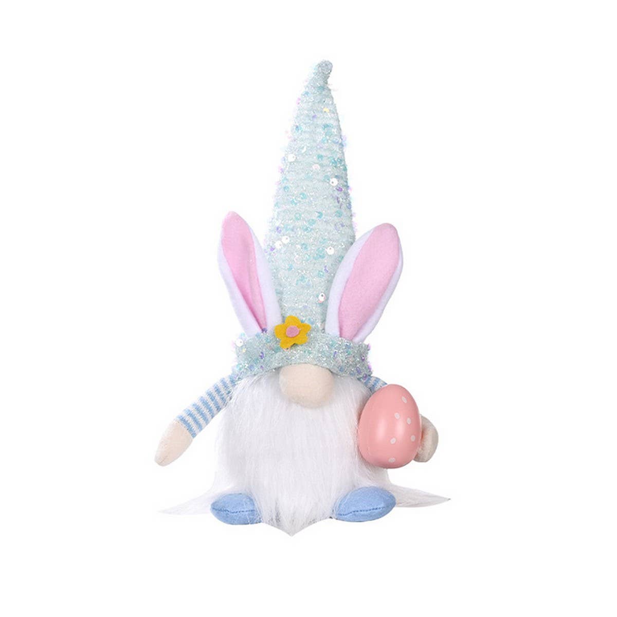 EASTER DECORATION WITH LIGHT SEQUIN HAT DOLL DOLL