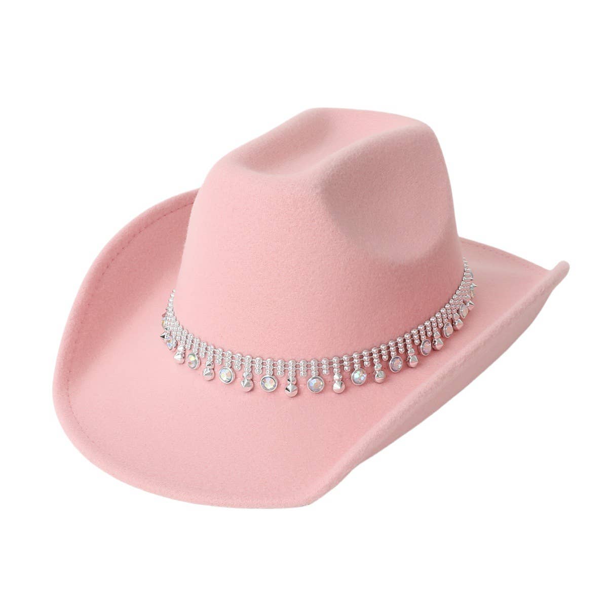 Unisex Western Cowboy Hat with Colorful Rhinestones_CWAH3644