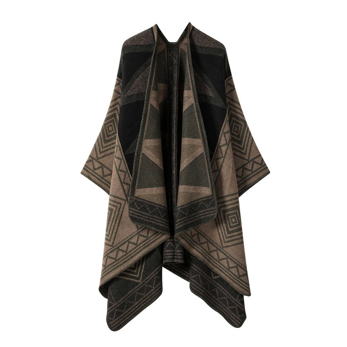 CAPE DARK DOUBLE-SIDED WARM OUTER WEAR THICK SHAWL_CWASC2122