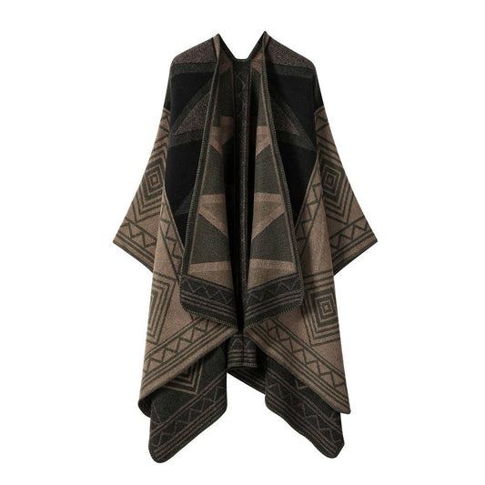 CAPE DARK DOUBLE-SIDED WARM OUTER WEAR THICK SHAWL_CWASC2122