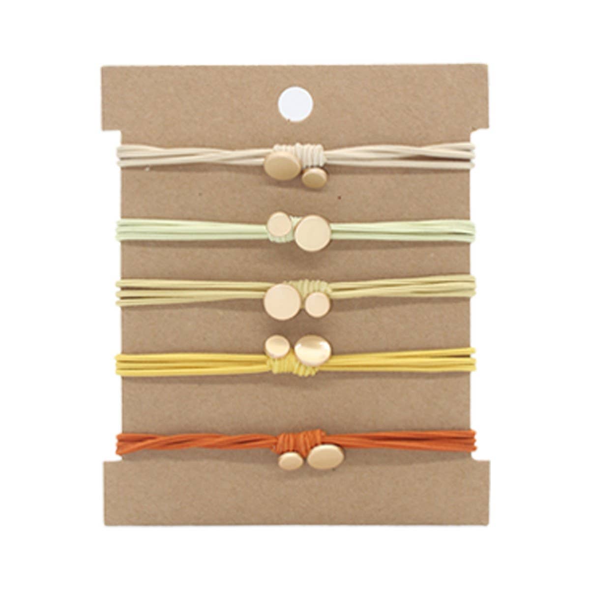 5 CARD-MOUNTED GRADIENT SIMPLE HAIR SCRUNCHIES_CWAHA2722