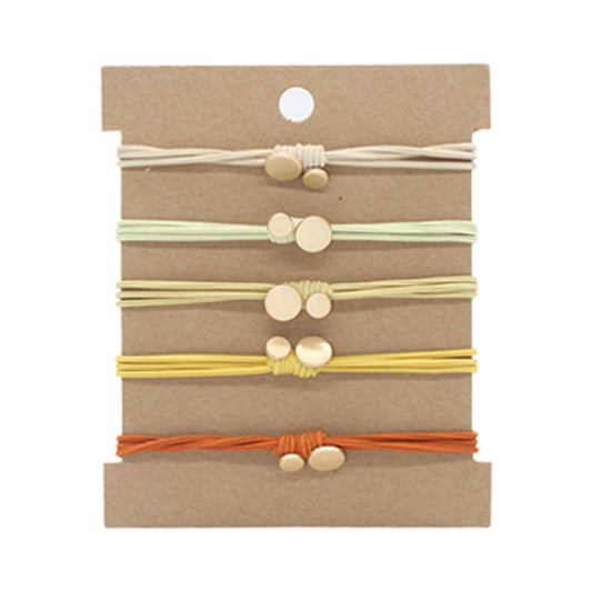 5 CARD-MOUNTED GRADIENT SIMPLE HAIR SCRUNCHIES_CWAHA2722