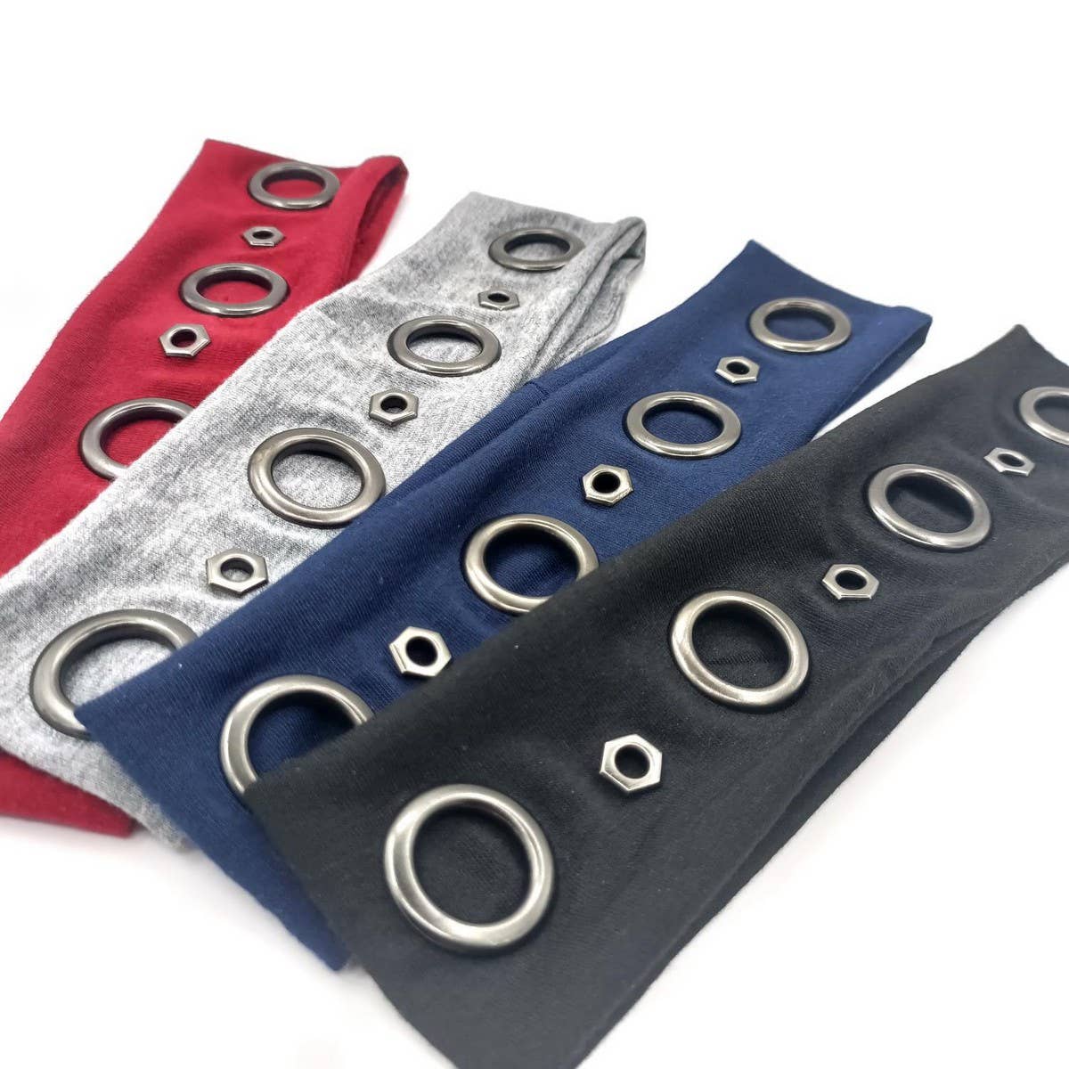 Elastic Punk Headwrap with Geometric Studs