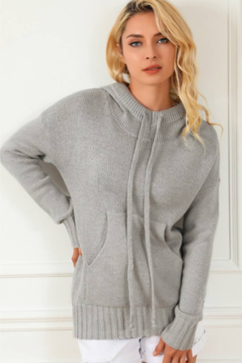 CWOCAL2200_LONG-SLEEVED SWEATER COAT WITH HOODED POCKETS