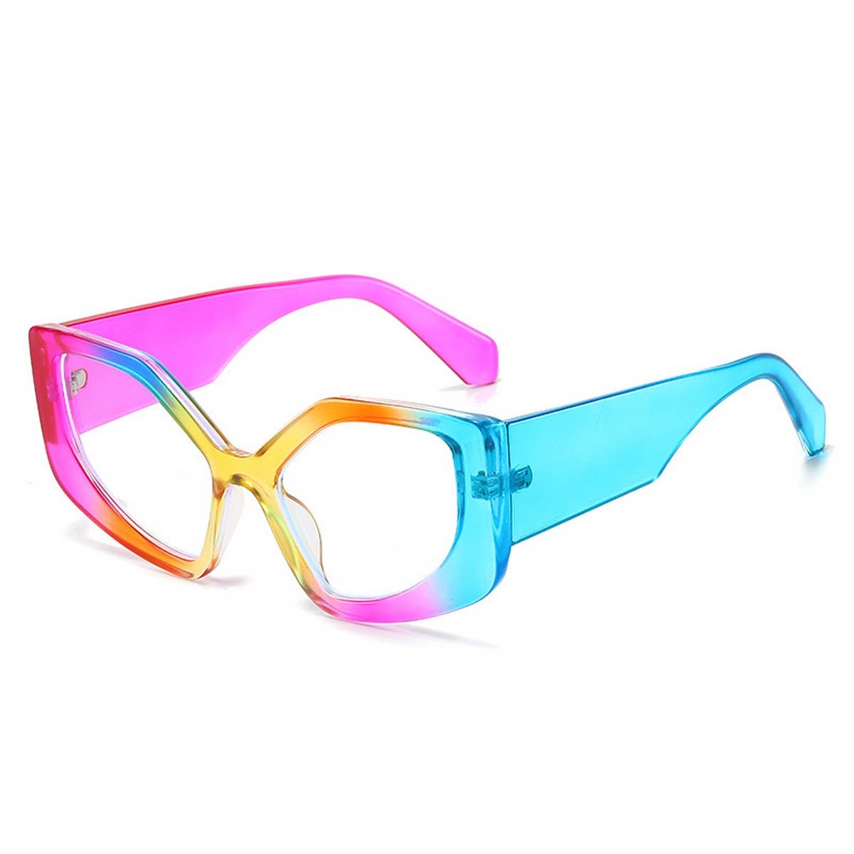 CAT EYE PC RAINBOW COLOR PERSONALIZED FLAT GLASSES_CWASG0247