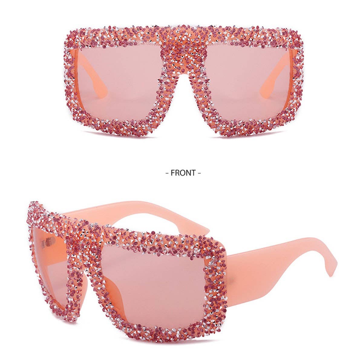 VINTAGE DIAMOND LARGE FRAME SQUARE SUNGLASSES