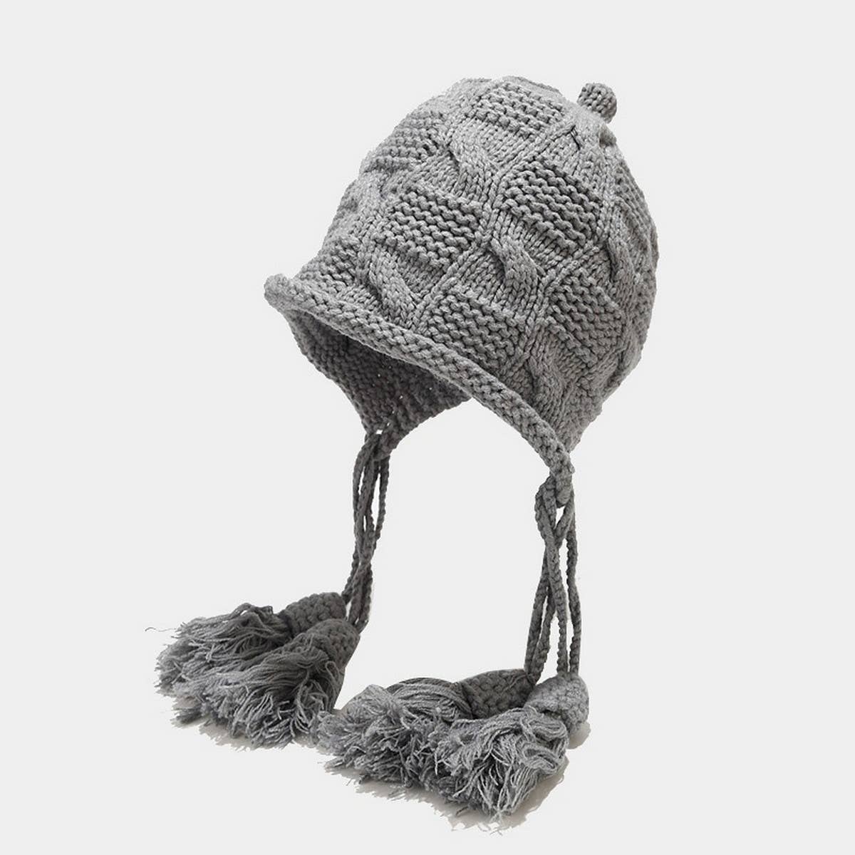 AUTUMN AND WINTER WOOL BALL KNITTED EARMUFFS HAT_CWAH1602